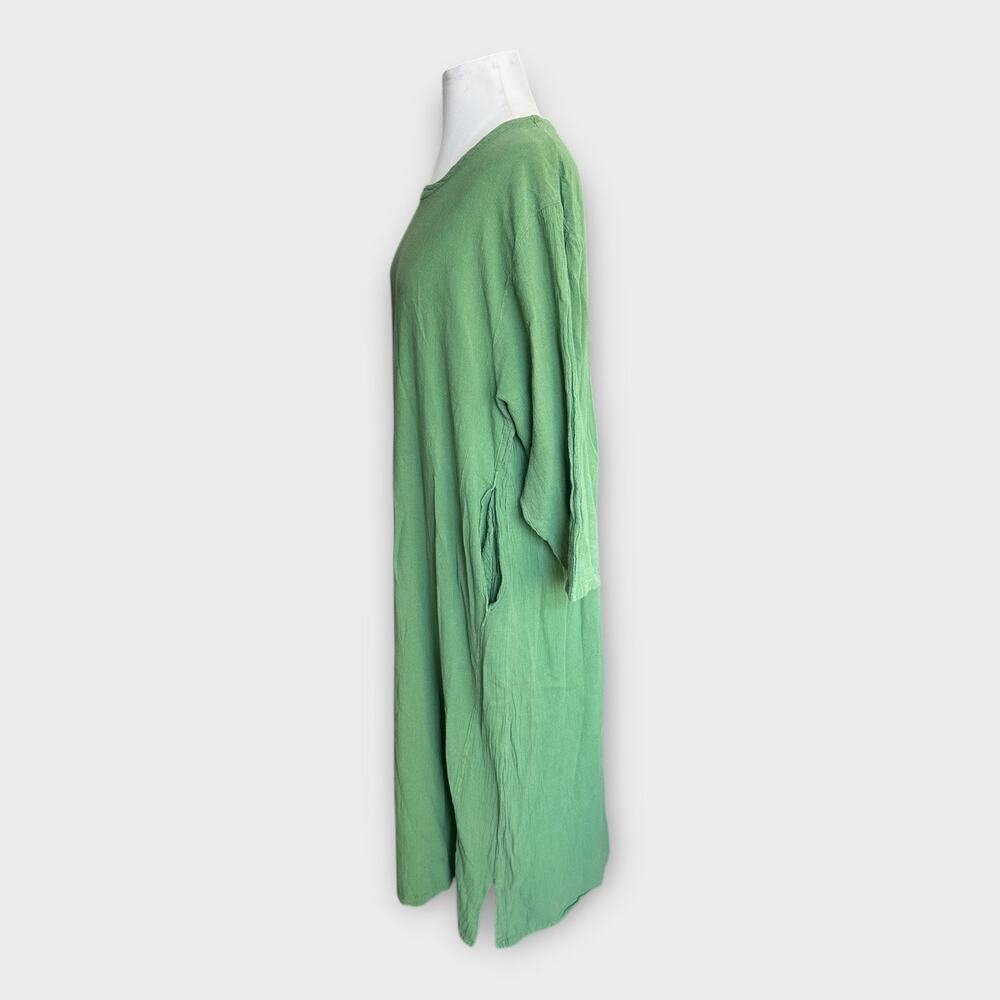 Oh My Gauze! Florida Women's Oversized Maxi Kaftan Dress Green size 1 Flowy Boho - Picture 6 of 8